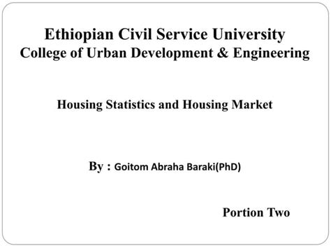 Portion Two Housing Statistics And Housing Marketppt