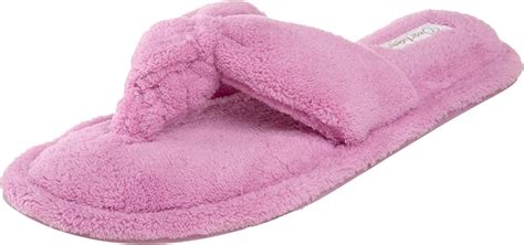 Amazon Dearfoams Women S Microfiber Terry Thong Slippers