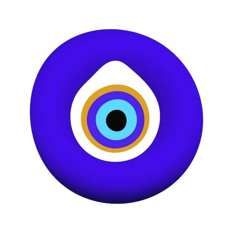 Símbolo del mal ojo oriental azul amuleto diseño de estilo plano