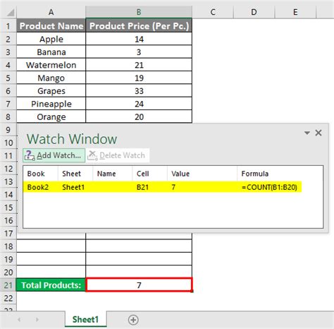 Watch Window In Excel How To Add Watch Window In Excel Examples