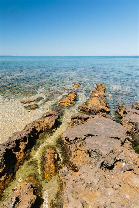 Coastal Rock Formations in Melbourne Stock Image - Image of beach ...