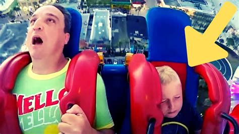 Funny Slingshot Ride Compilation Dads Sons YouTube