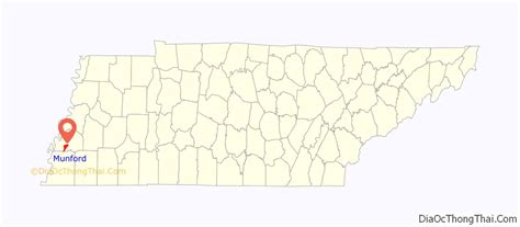 Map of Munford city, Tennessee - Thong Thai Real