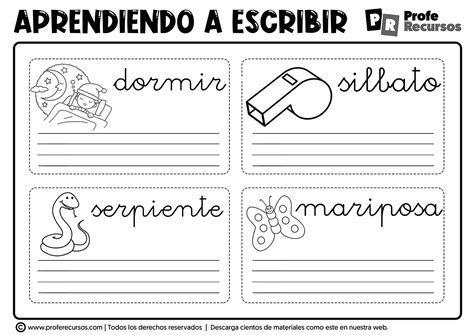 Ejercicios De Escritura Para Ninos