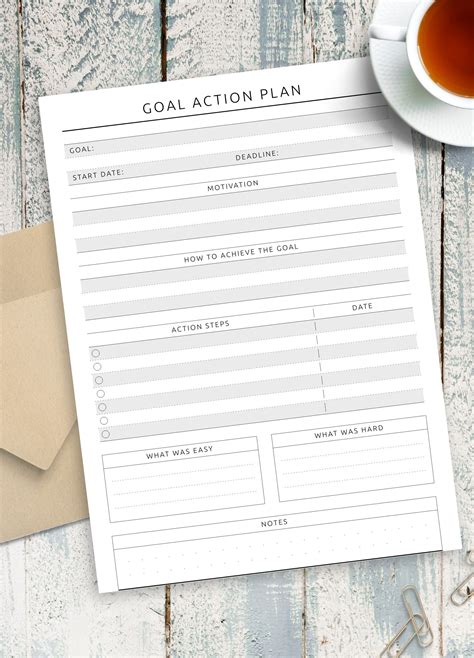 Goals Template | Goals template, Goal setting template, Goal planning ...