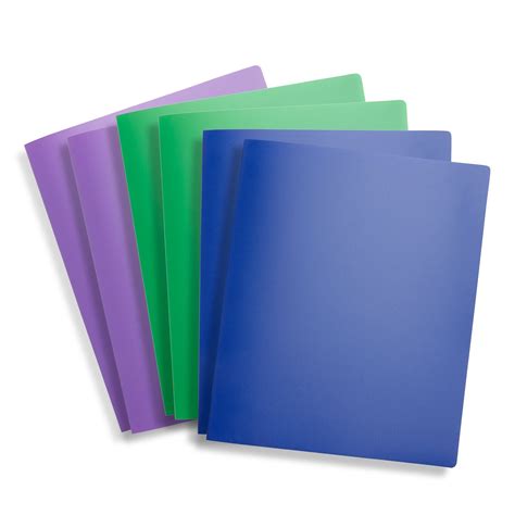 1'' 3-Ring Flexible Plastic Binders, Assorted Colors, 6 Pack - Blue ...