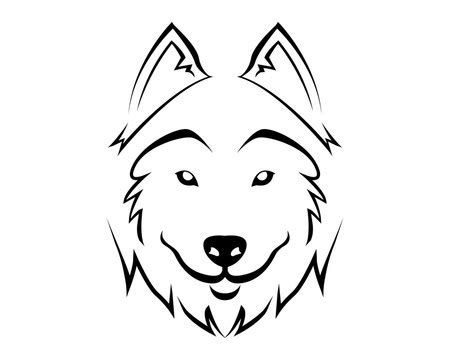 Cute Husky Outline - Draw-metro