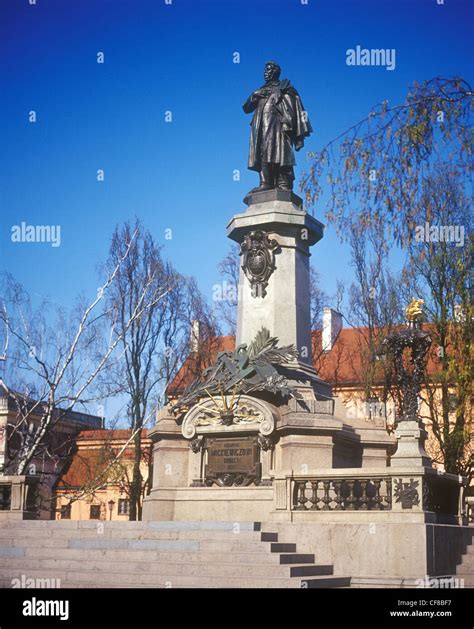 Statue Of Adam Mickiewicz In Warsaw Poland Stock Photo Alamy