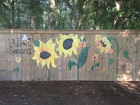 Sunflower Fence Mural Painted By My Friend And I On My Fence Mural