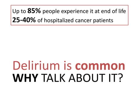 Delirium In Palliative Care And Hospice