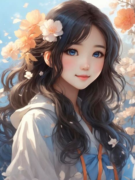 Premium Ai Image Portrait Of A Cute Korean Girl Anime Style