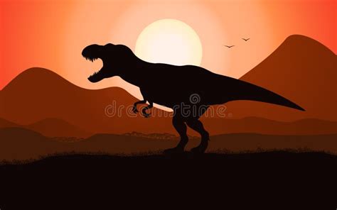 Silhueta De T Rex Ilustra Es Vetores E Clipart De Stock