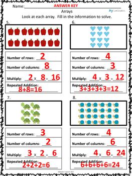 Multiplication Arrays Rows Columns By A KReative Touch TPT