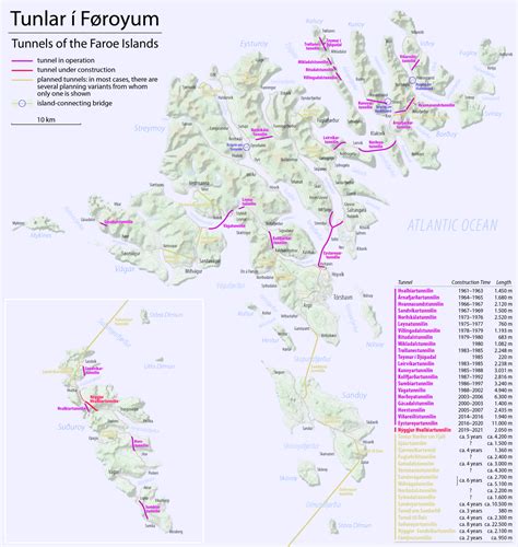 Faroe Islands Tunnels Underwater Tunnels Connect Isolated Chain Globe Charting