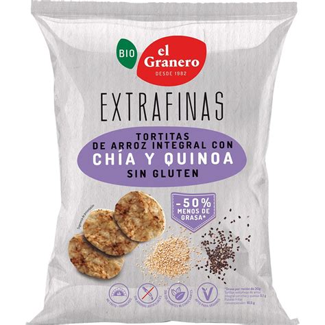 Bio tortitas extrafinas de arroz integral ecológicas con chía y quinoa