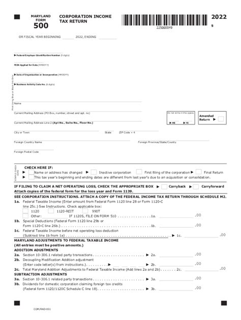 Maryland 500 2022 2024 Form Fill Out And Sign Printable PDF Template