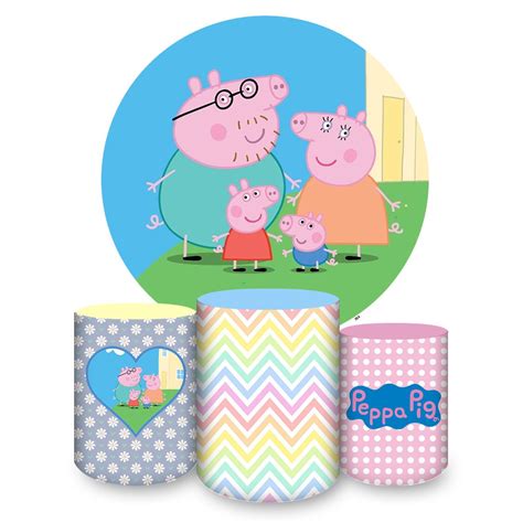 Capa Painel Trio Capas Cilindros Sublimados Tema Peppa Pig 969