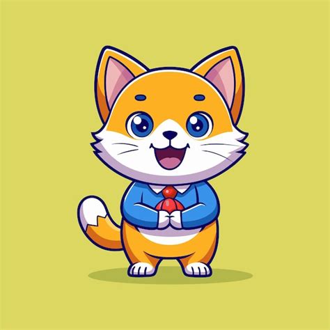 Premium Vector Simple Mascot Logo Cute Cat Character Design