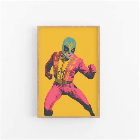 Lucha Libre Art Print Luchador Printable Wall Art Etsy