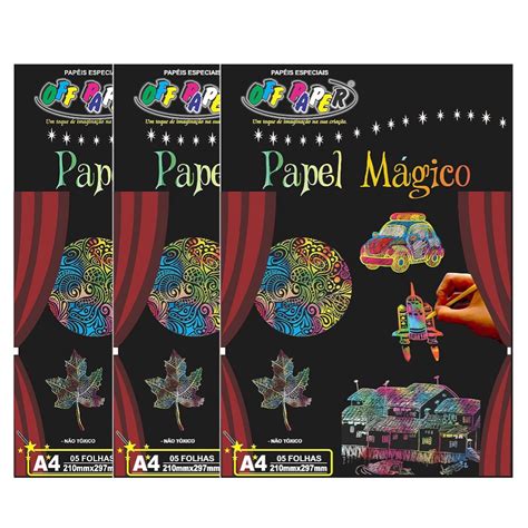 Papel M Gico A Off Paper Multicolor Bast O Folhas Submarino