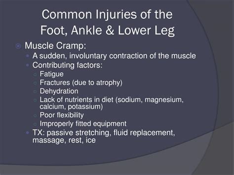 Ppt The Foot Ankle And Lower Leg Injuries Powerpoint Presentation Id