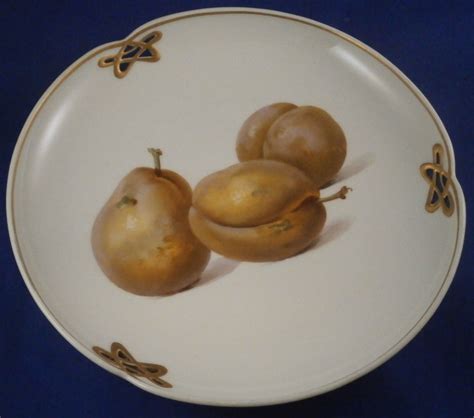 Kpm Art Nouveau Yellow Plum Scene Plate 1