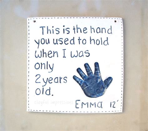 Kids And Baby Handprint Plaque Keepsake Child Plaque For Mom