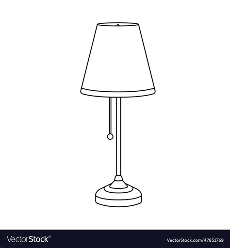 Table lamp outline icon on white background Vector Image