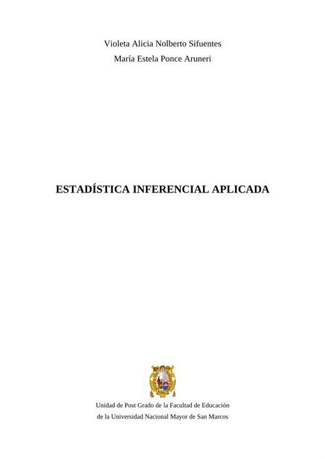 Pdf Estad Stica Inferencial Aplicada Pdf Filevioleta Alicia