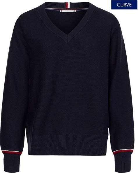 Tommy Hilfiger Curve Strickpullover Crv Global Stp V Nk Sweater Mit