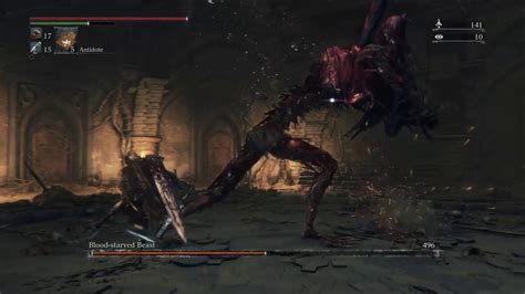 Bloodborneblood Starved Beast Boss Fight Ailing Loran Chalice Youtube