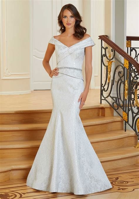 Larissa Satin Social Occasion Gown With Beaded Embroidery Morilee