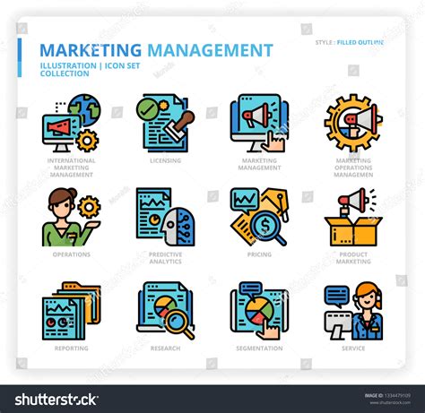 Marketing Management Icon Set Stock Vector (Royalty Free) 1334479109 ...