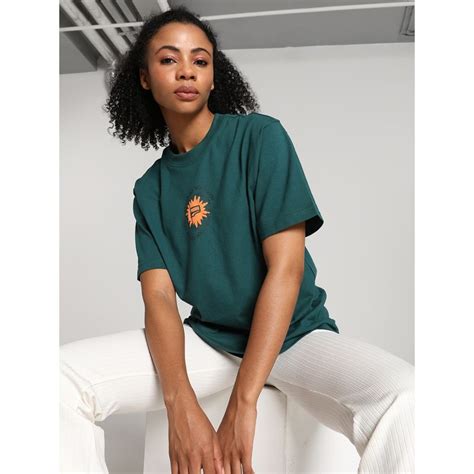 Puma Downtown Relaxed Graphic Women Green T Shirt Buy Puma Downtown