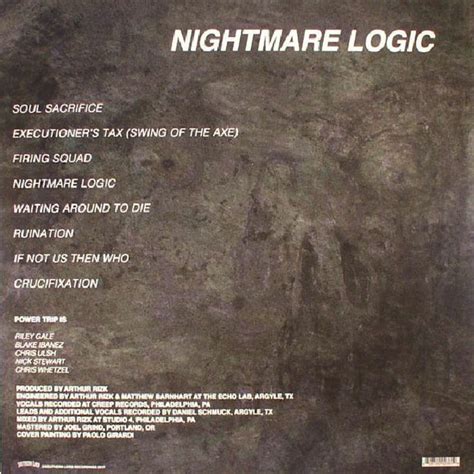 Power Trip Nightmare Logic Southern Lord Record Vinyl Lord236lp Plugd