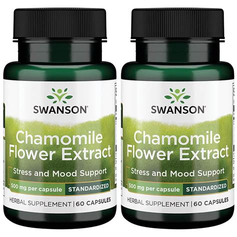 Swanson Chamomile Flower Extract - Standardized Apigenin 500 mg 60 Caps ...