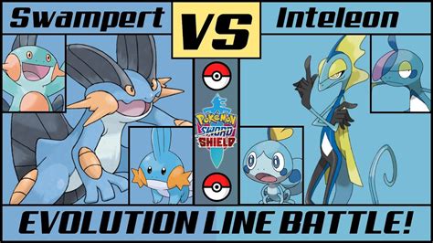 Swampert Vs Inteleon Evolution Line Battle Youtube