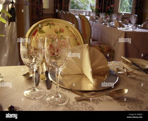 Restaurant Table Setting Stock Photo - Alamy