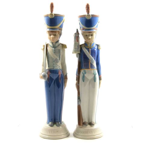 Lot 37 Pair Of Lladro Figures Of Boy Soldiers