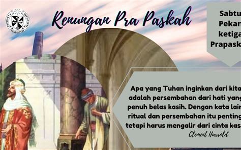 Renungan Harian Hari Ke Sabtu Pekan Ketiga Prapaskah Dominikan Awam