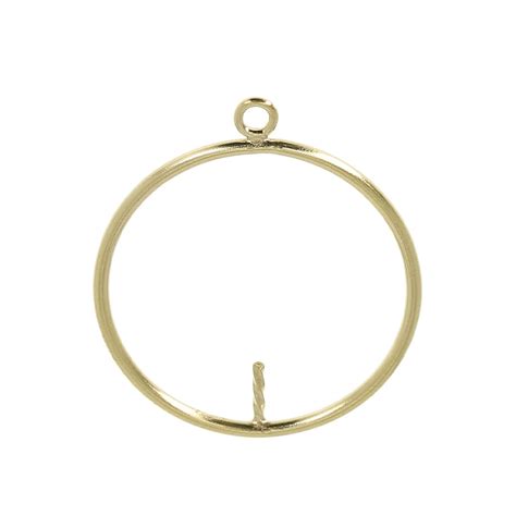 Pendentif rond 23 mm pour perle ronde semi percée Gold filled or