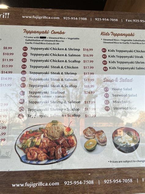 Menu At Fuji Grill Fast Food Brentwood