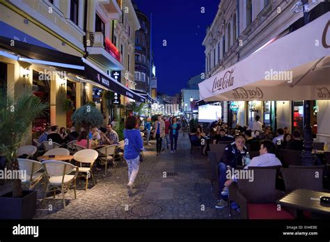 Romania, Bucharest, nightlife in the historic center, Selari street ...