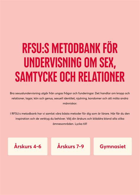 Metodbanken Sexualitet Och Relationer Gratis I Skolan Gis