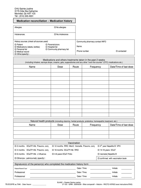 Printable Medication Reconciliation Form Template Complete With Ease