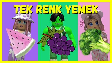 EKİPLE BERABER TEK RENK YEMEK CHALLENGE ROBLOX EAT SAME COLOR FOOD