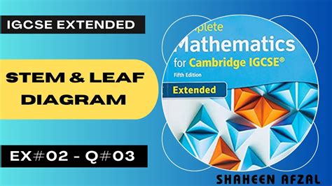 Stem And Leaf Diagram Solved Example Exercise 02 Question 03