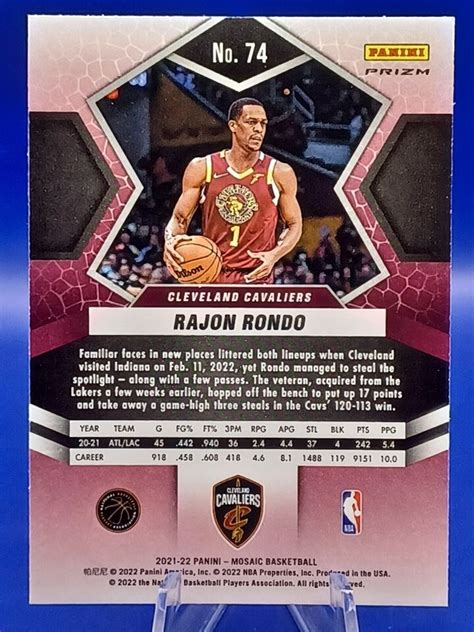 Panini Mosaic Rajon Rondo Gold Wave Prizm Sp Ebay