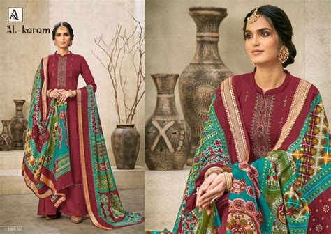 Alok Suits Al Karam Pure Jam Cotton Print With Fancy Embroidery