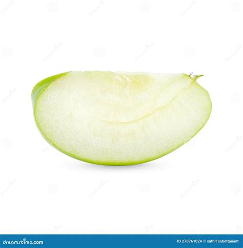 Fresh Green Apple Sliced Isolated On White Background Stock Photo